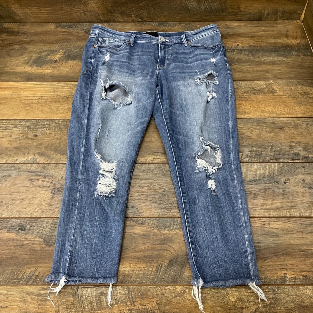 Buckle Black Fit No 53 Ankle Skinny Distressed Jeans Blue 34 Raw Hem Boho Street